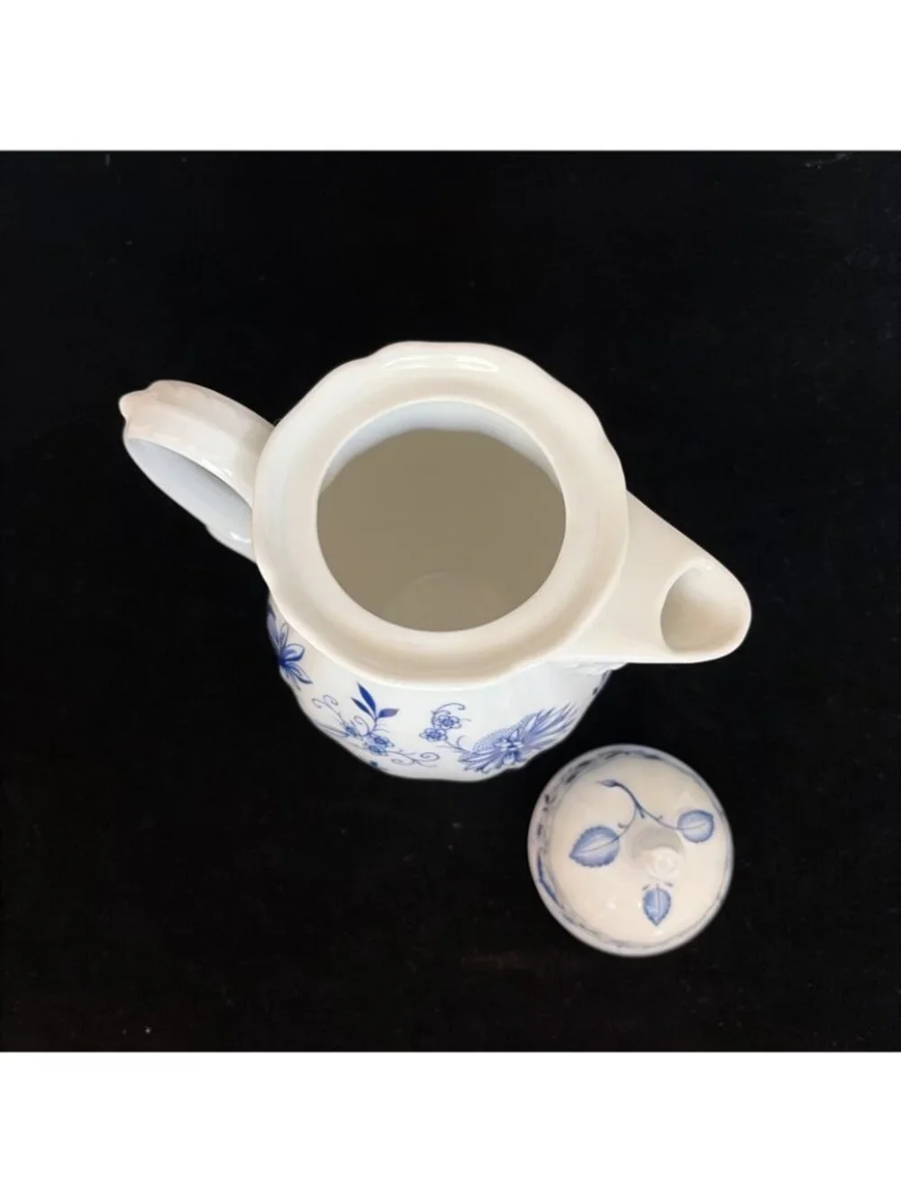 Vintage Retsch Bavaria Germany Blue Onion Porcelain Tea Coffee Pot Lid 9.5in